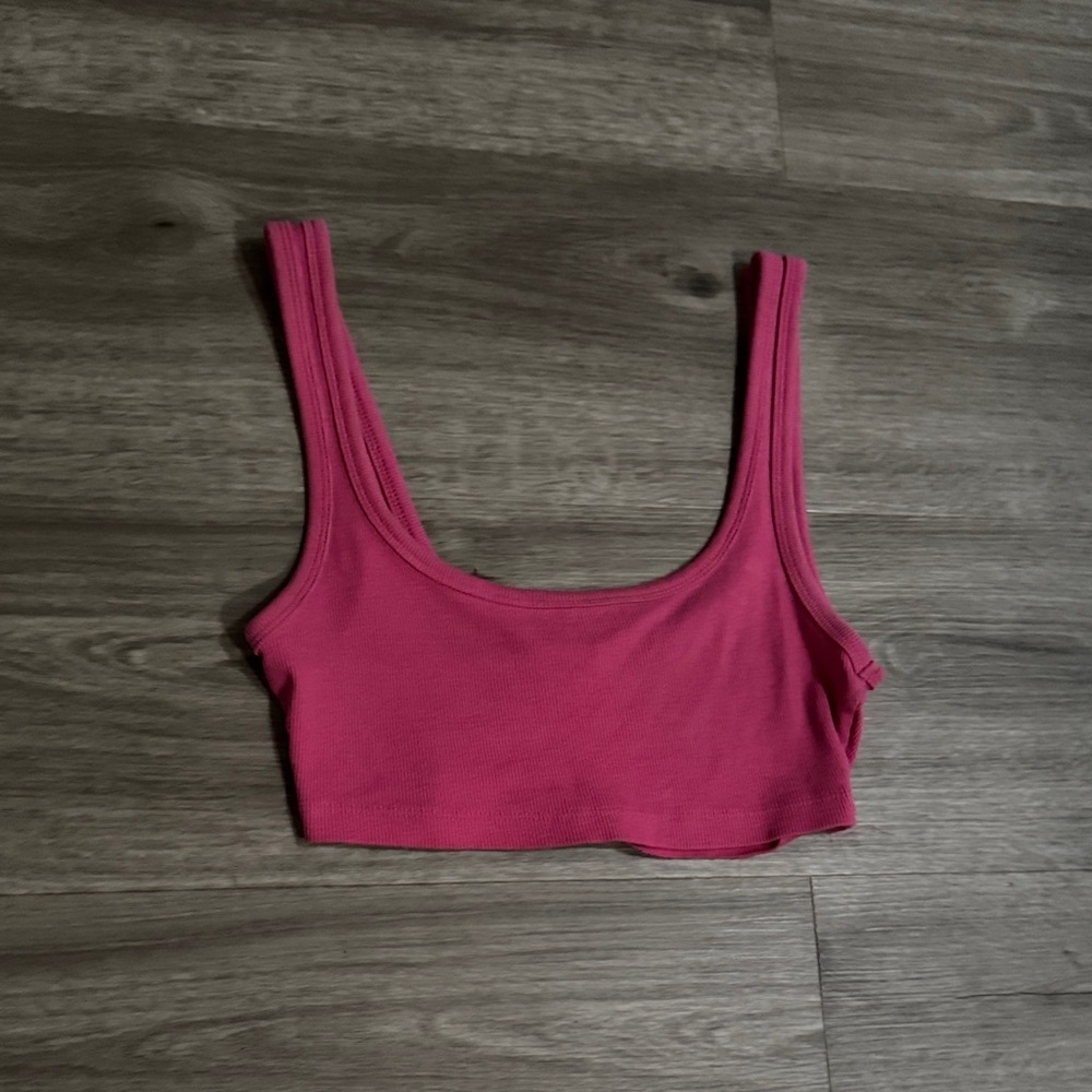 Zara Super Cropped Hot Pink Tank